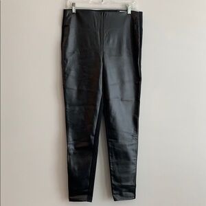 Front Pleather Paneled Leggings